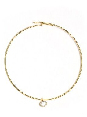 Lisi Lerch Oval Bezel Collar 18k Gold Plated Necklace